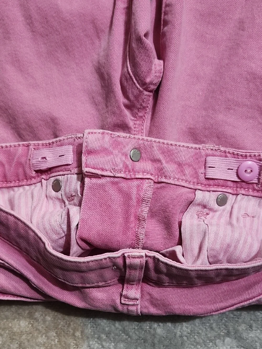 Gap Kids Girls Pink High Rise Stride Wide-Leg Ankle Jeans Sz 10 Tween BarbieCore
